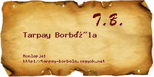 Tarpay Borbála névjegykártya