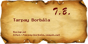 Tarpay Borbála névjegykártya