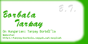borbala tarpay business card